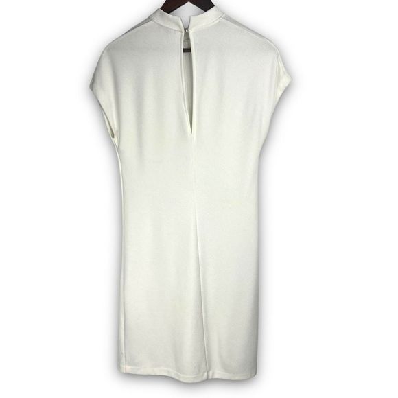 Massimo Dutti White Dolman Sleeve Keyhole Back Ribbed Shift Dress Size XS - Picture 2 of 15